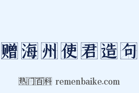 赠海州使君造句是什么意思的图片
